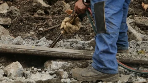 Cutting tram rails Stock Footage 78760184