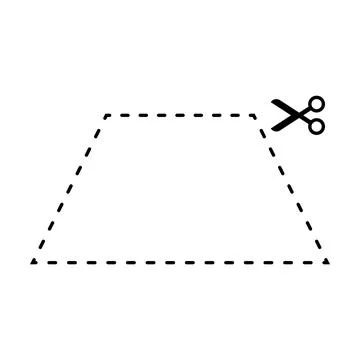 Cutting Trapezium/Trapezoid shape worksheet element for preschool and kinde.. Stock Illustration