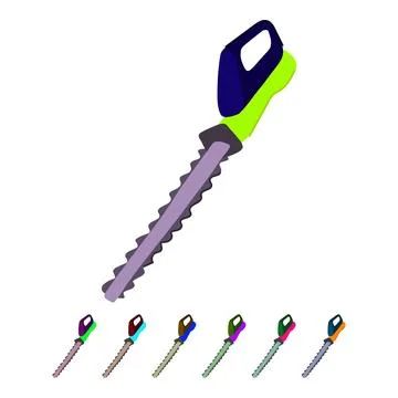 Cutting tree trimmer vector cartoon graphic Stock Illustration