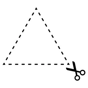 Cutting triangle shape worksheet element for preschool and kindergarten 스톡 일러스트