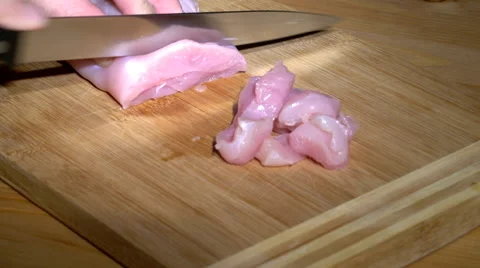 Cutting turkey meat fast Stock Footage 61441479