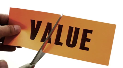 Cutting Value Concept Stock Footage 38795590