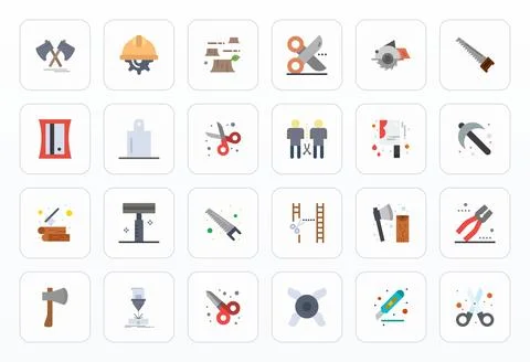 Cutting Vector Graphics featuring 24 Flat Grid Fitted Retina Ready Designs Illustrazione stock