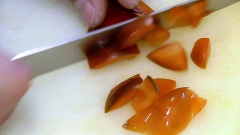 Cutting vegeatables Stock Footage 96686204