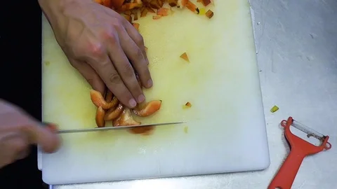 Cutting vegeatables Stock Footage 96686911