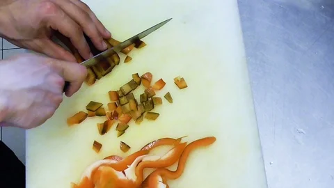 Cutting vegeatables Stock Footage 96687153