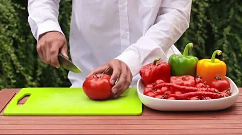 Cutting vegetable Stock Footage 11808608
