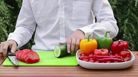 Cutting vegetable Stock Footage 11808615