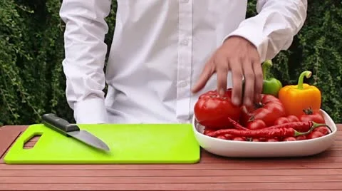 Cutting vegetable Stock Footage 11808632