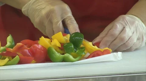 Cutting up Vegetables 1 Stock Footage 49614886