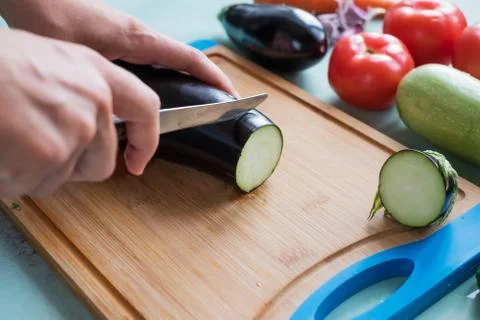 Cutting vegetables for dinner Stock Photos