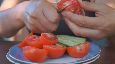 Cutting vegetables 스톡 동영상 25813505
