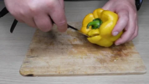 Cutting vegetables Stock Footage 256056919