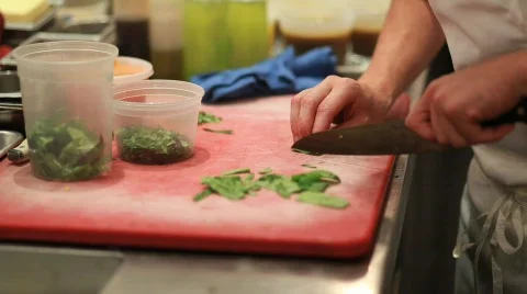 Cutting Vegetables in Kitchen 動画素材 594322