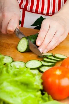 Cutting vegetables Stock Photos