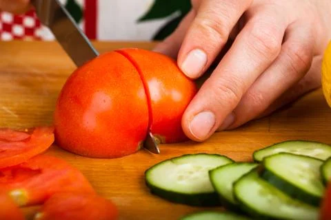 Cutting vegetables Stock Photos