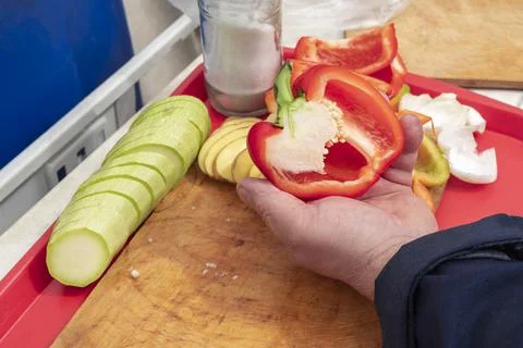 Cutting vegetables Stock Photos