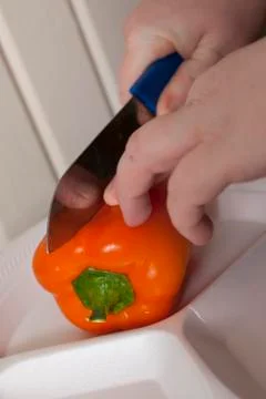 Cutting Veggies Stock Photos