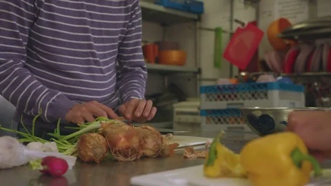 Cutting vegitables Stock Footage 82230892