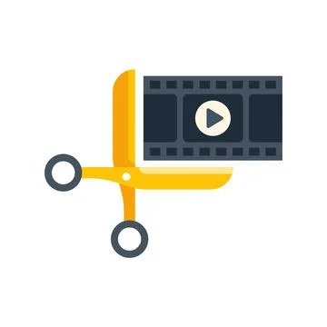 Cutting video content concept for editing and production Stock Illustration