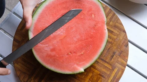 Cutting Watermelon Stock Footage 109585405