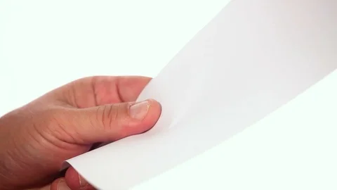 Cutting white paper with scissors Stock Footage 93460794