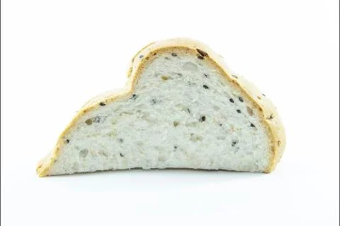 Cutting whole wheat bread for breakfast Stock Photos