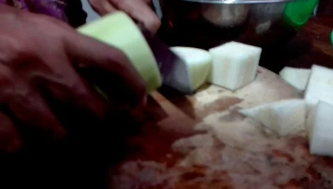 Cutting Winter melon Video stock 119046576