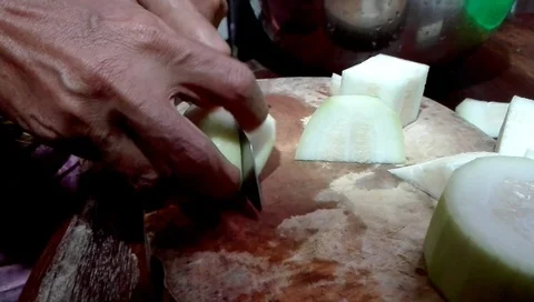 Cutting Winter melon Video stock 119046583