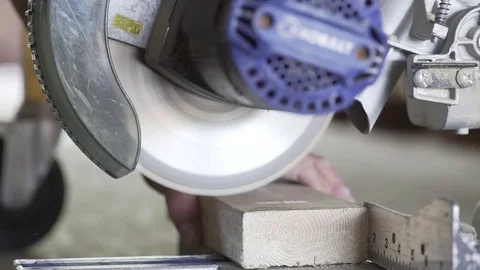 Cutting wood blocks Stock Footage 71259640