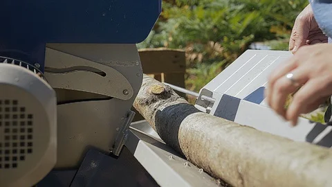 Cutting wood. Close-up. Stock Footage 92672225