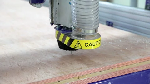 Cutting wood with CNC machine design and programming 库存影片 209427660