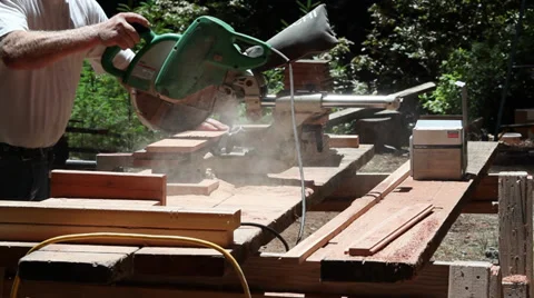 Cutting Wood Stock Footage 39742545