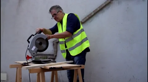 Cutting wood Stock Footage 40466714