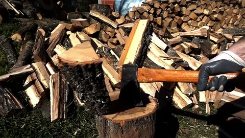 Cutting Wood Stock Footage 82538167