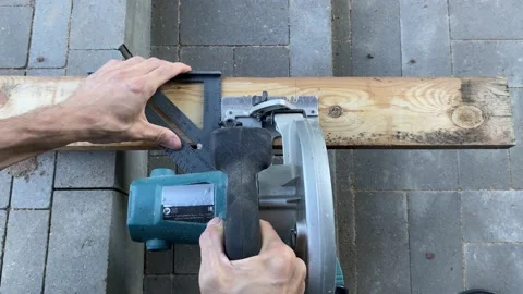 Cutting wood with precision Stock Footage 341983344