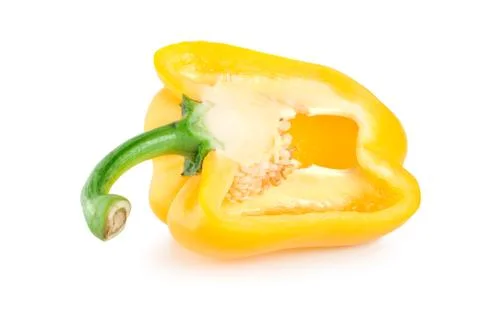 Cutting the yellow pepper Stock Photos