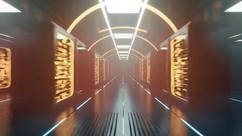 A CuttingEdge Futuristic Data Center Enhanced with Ambient Lighting Stock Footage 319442086