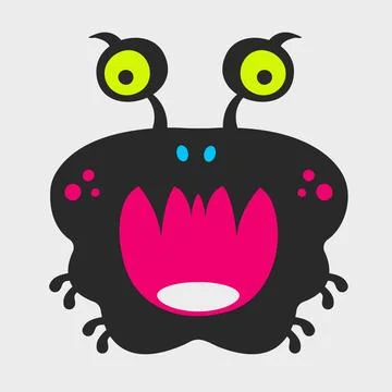 Cuttlefish monster. A funny and cute monster. Flat cartoon character design. Stockillustratie