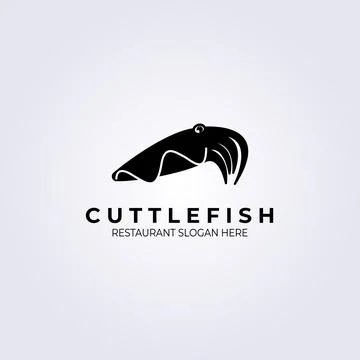 Cuttlefish restaurant logo vector illustration design, vintage logo Stock Illustration