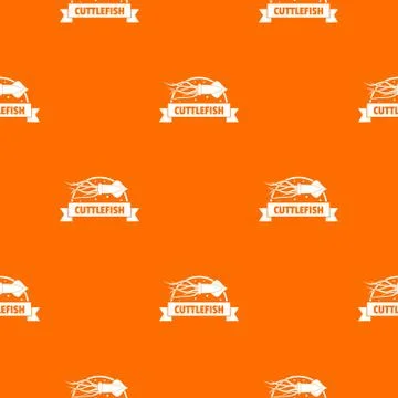 Cuttlefish shop pattern vector orange Illustrazione stock