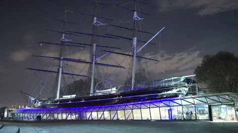 Cutty Sark Old Sailing ship Greenwich London Stock Footage 44013245