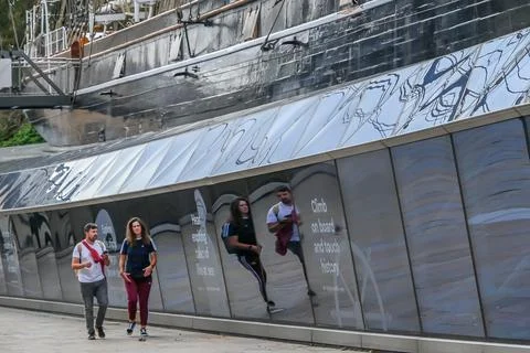 Cutty Sark reflected Foto stock