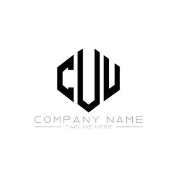 CUU letter logo design with polygon shape. CUU polygon and cube shape logo .. Stock Illustration