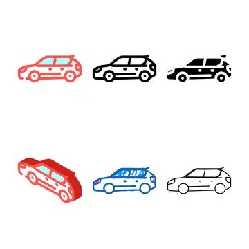 Cuv crossover color icon vector variety Stock Illustration