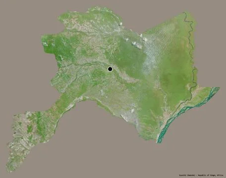 Cuvette, region of Republic of Congo, on solid. Satellite Stock Illustration