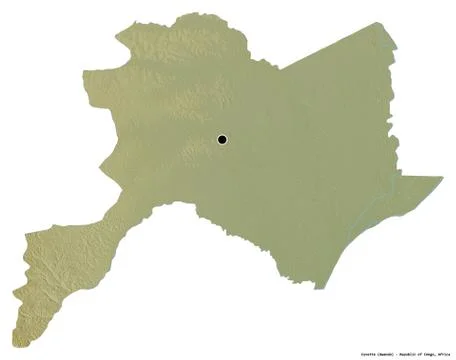 Cuvette, region of Republic of Congo, on white. Relief Stock Illustration