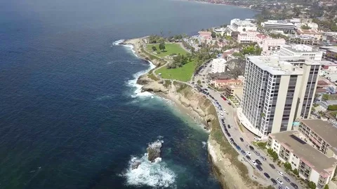 Cuvier Park, La Jolla, CA, Bird's Eye View Stock Footage 109691807