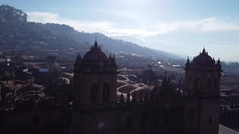 Cuzco church pan down  Stock Footage 170382016