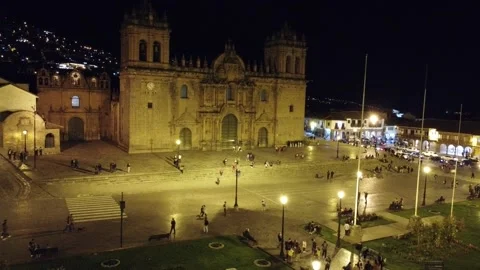 Cuzco night pan side Stock Footage 170379282